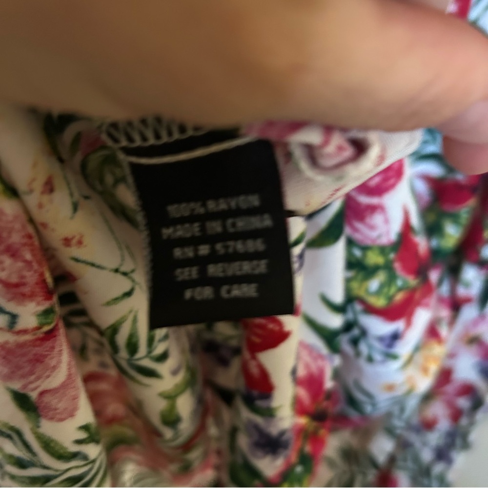 Nwt Floral Mini Dress, Spaghetti Adjustable Strap, Padded, Size Medium — image 7 of 7